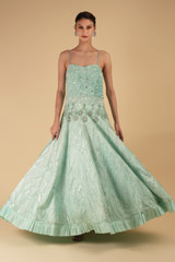 Aqua Blue Embroidered Gown1025 video